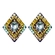 Brinco perla triangular com strass e cristais – base preta