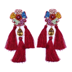 Brinco flor com tassel marsala – colorido