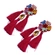 Brinco flor com tassel marsala – colorido