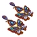 Brinco borboleta com cristais coloridos – base preta