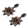 Brinco de flor com cristais nos tons de dourado - base marrom