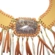 Conjunto tribal com franjas metalica e de couro - base dourada