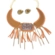 Conjunto tribal com franjas metalica e de couro - base dourada