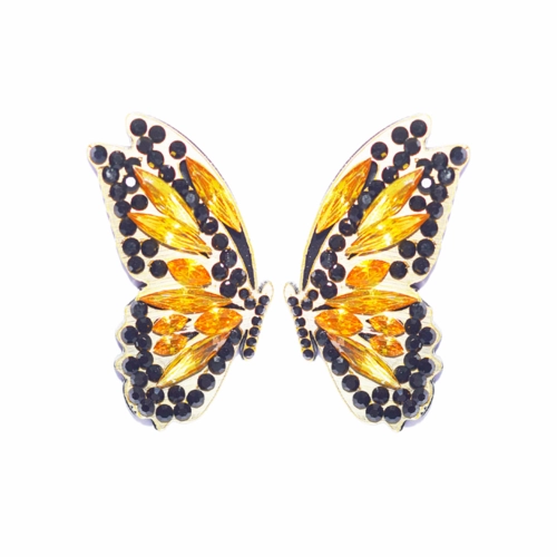 Brinvo perola de borboleta dourado e fundo preto