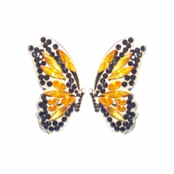 Brinvo perola de borboleta dourado e fundo preto