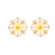 Brinco base froral rose cristais ligh peach