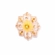 Brinco base froral rose cristais ligh peach