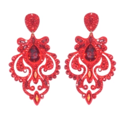 Brinco lux vermelho cristalino
