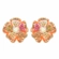Brinco de flor com strass coloridos