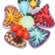 Brinco bordado flor multicolor com strass