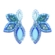 Brinco folha com strass e cristais