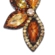 Brinco folha com strass e cristais