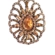 Brinco luxuoso dourado com pedra gota ambar e cristais