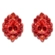 Brinco com strass vermelho e pedra central em gota estilo sofisticado feminino