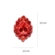Brinco com strass vermelho e pedra central em gota estilo sofisticado feminino