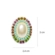 Brinco oval com pérola e strass colorido feminino delicado e vintage chic