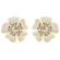 Brinco flor com pérolas e cristal dourado feminino romântico e elegante