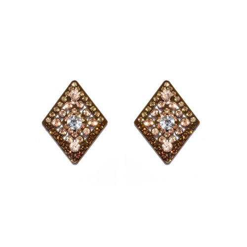 Brinco losango com strass brilhante – acessório feminino chique e glamouroso
