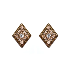 Brinco losango com strass brilhante – acessório feminino chique e glamouroso