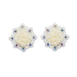 Brinco flor de pérolas com strass – feminino, feito à mão e sofisticado