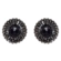 Brinco botão feminino preto com strass grafite moderno e elegante para festa