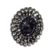 Brinco botão feminino preto com strass grafite moderno e elegante para festa