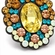 Brinco Perla Cristal Colorido Dourado - Festa e Ocasião Especial