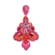 Brinco maxi pink e laranja com pedrarias e bordado em fios feminino luxo