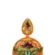 Brinco bordado floral laranja com franjas douradas feminino luxo moderno