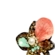 Anel floral em tons dourados dégradé com detalhe em pérola elegante