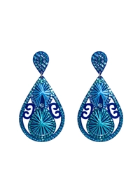 Brinco gota azul turquesa com strass– luxuoso, moderno e chique