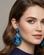 Brinco gota azul turquesa com strass– luxuoso, moderno e chique