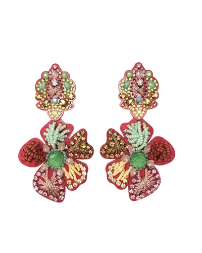 Brinco floral artesanal com strass e miçangas – feminino, moderno e exclusivo
