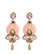 Brinco nude rosé com strass e gota de cristal – feminino, moderno e elegante