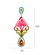 Brinco multicolorido com bordado rosa e cristal gota – feminino, chique e moderno