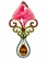 Brinco multicolorido com bordado rosa e cristal gota – feminino, chique e moderno
