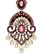 Maxi brinco vinho com cristais rosa e pérolas pendentes feminino luxuoso