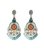 Brinco colorido com strass azul, medalhas e flores resinadas estilo boho chic
