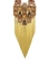 Maxi brinco dourado com cristais champagne e franjas longas