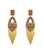 Maxi brinco dourado com cristais champagne e franjas longas