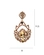 Maxi brinco dourado com cristais champagne e pedra amarela feminino luxuoso
