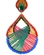 Brinco artesanal bordado colorido com strass verde dourado chique