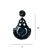Brinco preto bordado com strass luxuoso e elegante para festas