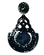 Brinco preto bordado com strass luxuoso e elegante para festas