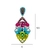 Brinco bordado floral colorido com pedrarias luxuoso e impactante