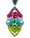 Brinco bordado floral colorido com pedrarias luxuoso e impactante