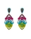 Brinco bordado floral colorido com pedrarias luxuoso e impactante