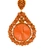 Brinco bordado laranja com strass luxuoso e elegante para verão