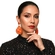 Brinco bordado laranja com strass luxuoso e elegante para verão