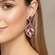 Brinco feminino com strass e cristais delicados design vazado luxuoso